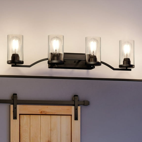 Luxury Contemporary Bath Light, 8H x 34W, with Modern Style, Midnight Black, UHP4365 by Urban Ambiance
