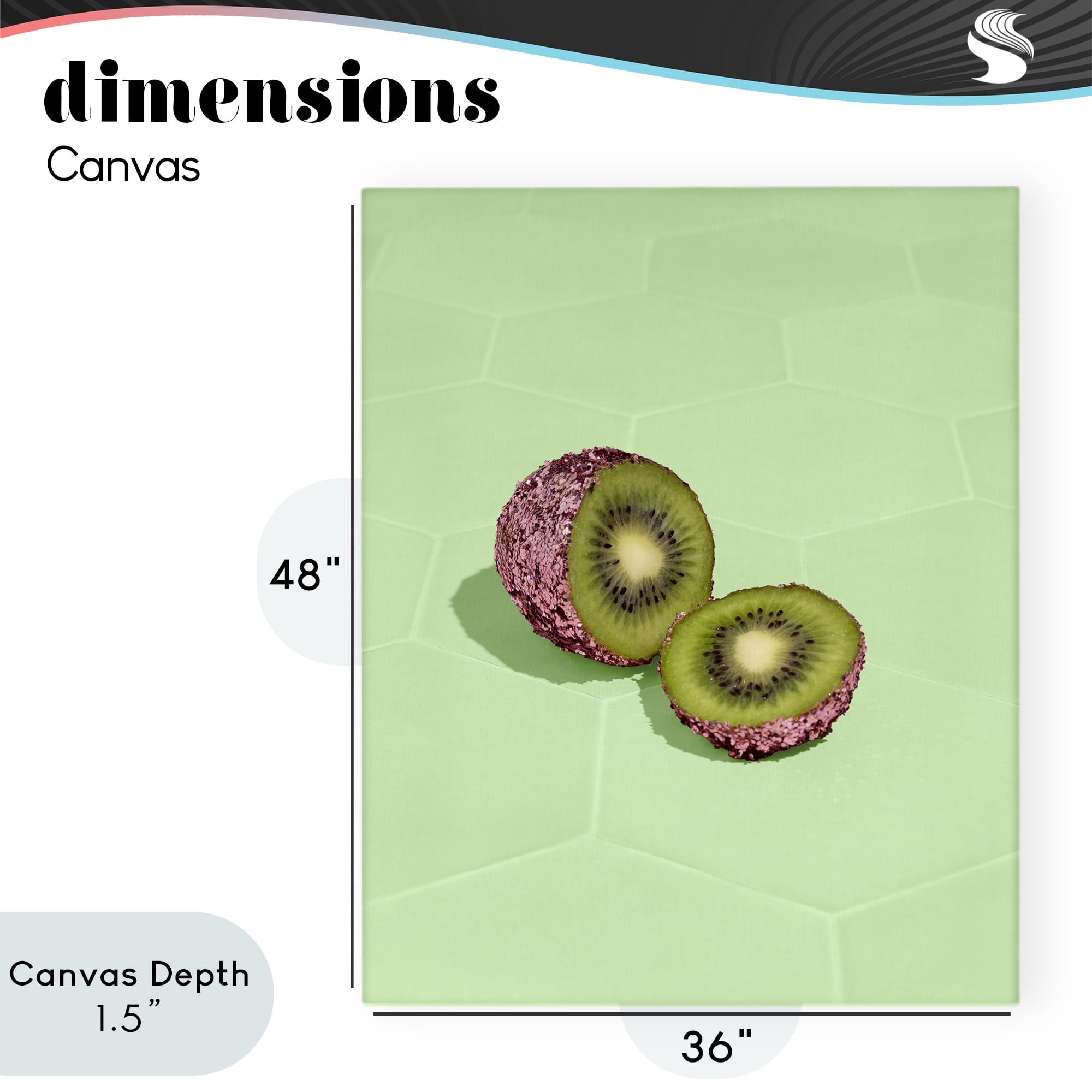 Stupell Industries Green Glimmer Kiwi Canvas Wall Art, design by LISH Creative