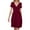 Wine, variant on Summer Dresses for Women Under $10 Fashion Dress Solid Casul V-Neck Knee-Length Short Sleeve Long Dress