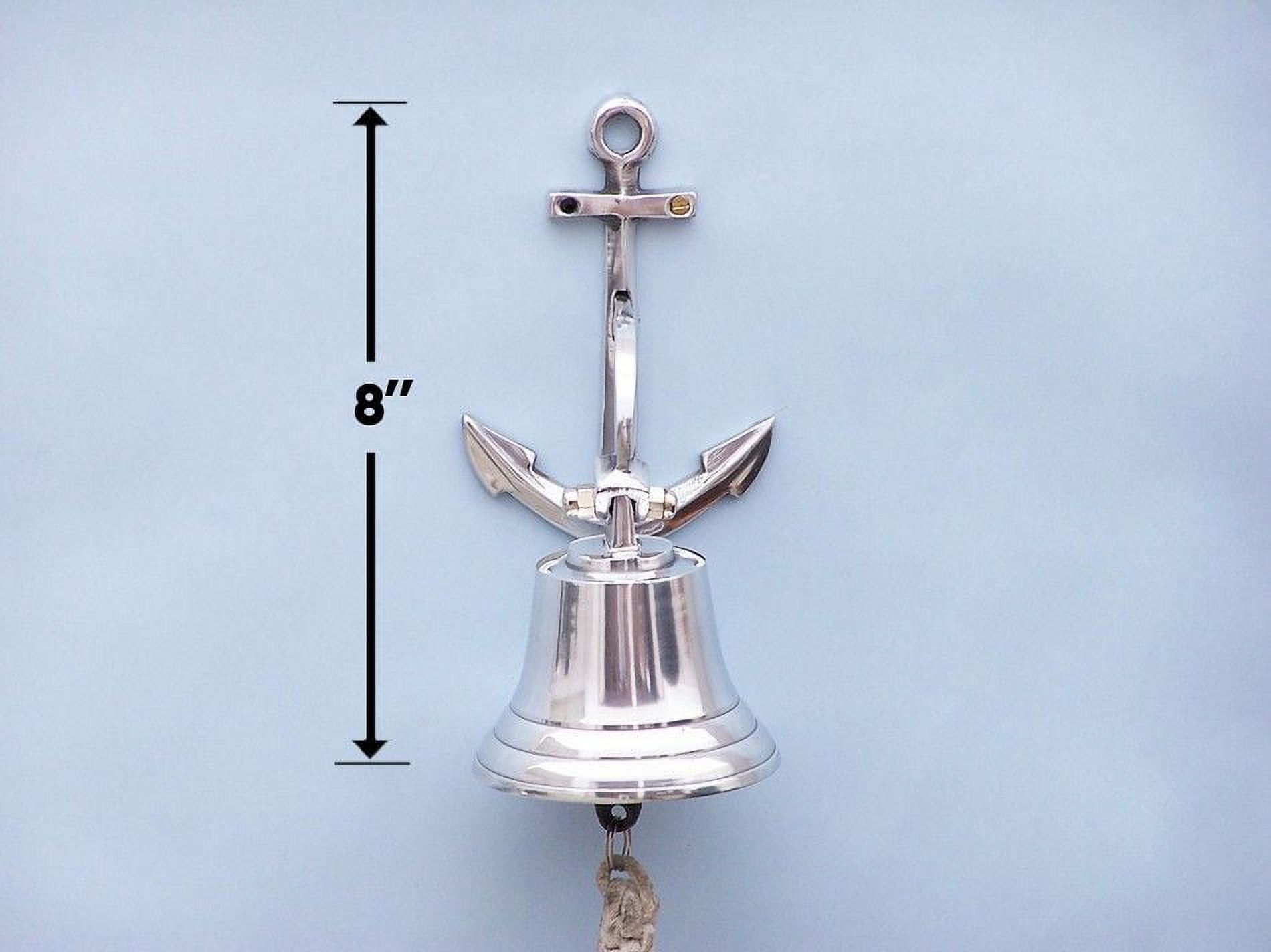 Anchor Chrome Bell 4" - Chrome Hanging Bell - Nautical Bell - Decorative Chrome Bell - Anchor Decoration - Nautical Decoration - image 2 of 2