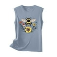 thumbnail image 4 of Fjofpr 1 Gallon Fish Tank 2024 Women's New Loose Casual Fashion Crew-neck All-matching Printed Top Sky Blue M, 4 of 4