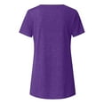 thumbnail image 6 of Womens Plus Size Clearance $5,Women Plus Size Button Solid Round Neck Short Sleeve Irregular T-shirt Blouse Tops, 6 of 6