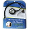 Work Station Light with Magnifier, Brown