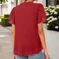 thumbnail image 5 of T Shirts for Women 2026 Summer Short Ruffle Sleeve V Neck Chiffon Dressy Casual Tshirt Blouse Tunic Top, 5 of 7