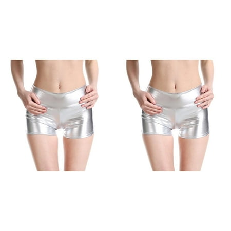 2 Pack Women Solid Bare Imitation Leather Lingerie Pants Slim Short Pants Comfy Shorts for Women Distressed Shorts Women Womens Swimming Shorts Workout Shorts Women Pregnancy Shorts for Women