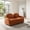 Orange, variant on Teddy Fabric Cloud-Like Loveseat Sofa - Curved Design, Double-Layer Cushions, Green