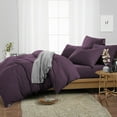 thumbnail image 2 of SGI Bedding 3 Piece Cotton Duvet Cover Plum Solid 600 Thread Count Queen, 2 of 7
