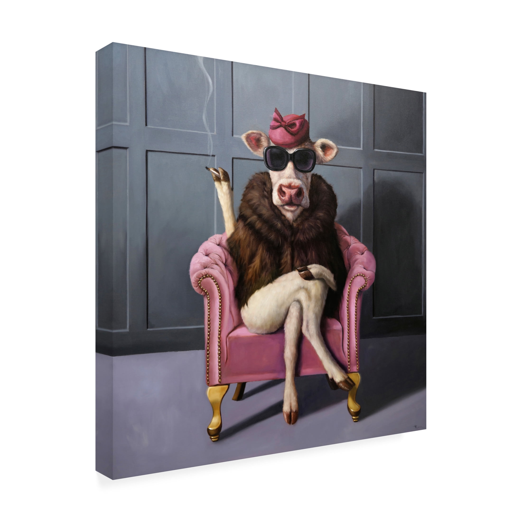 Canvas Wall Art - Lucia Heffernan 'Udder In Law' Wall Art for Living Room, Bedroom, or Office Décor by Trademark Fine Art - 14 x 14 Inches
