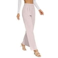 thumbnail image 5 of FUNYYZO Women Long Trousers Elastic Wasit High Rise Work Pants Solid, 5 of 6