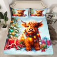 thumbnail image 2 of Homewish Christmas Cow Animal Full Size Sheets for Kids, Winter Xmas Tree Bed Sheets, Happy New Year Sheet Sets, Ultra Soft Bedroom Decor, 4-Piece, 2 of 7