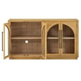 thumbnail image 6 of EUROCO 60" Large Sideboard Buffet Cabinet,Storage Cabinet with Glass Doors and Adjustable Shelves,Arched Kitchen Cabinet Display Cabinet for Kitchen, Living Room, Hallway,Natural, 6 of 7