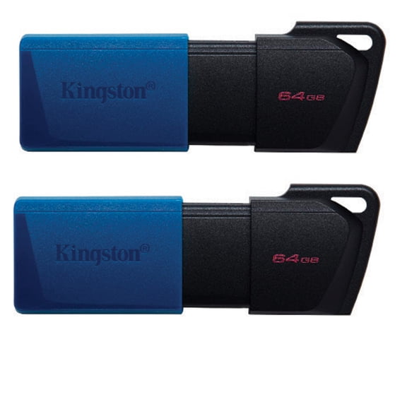 Kingston Technology DataTraveler Exodia M 64GB USB 3.2 Gen 1 Flash Drive, Blue, 2-Pack