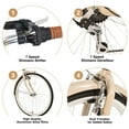 thumbnail image 3 of Aukfa 26" Cruiser Bike, 7 Speed Bicycle Hybrid Bikes for Women Girls Ladies, Buttermilk, 3 of 8