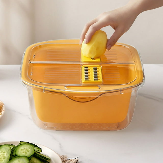 Amzcrzy Home Tool Vegetable Basket - Vegetable Basket with Cutting Tools Strain Wash and Vegetables Fruit Multi Function Kitchen Vegetable Washing Basket Dorm Room Essentials Kitchen Appliances
