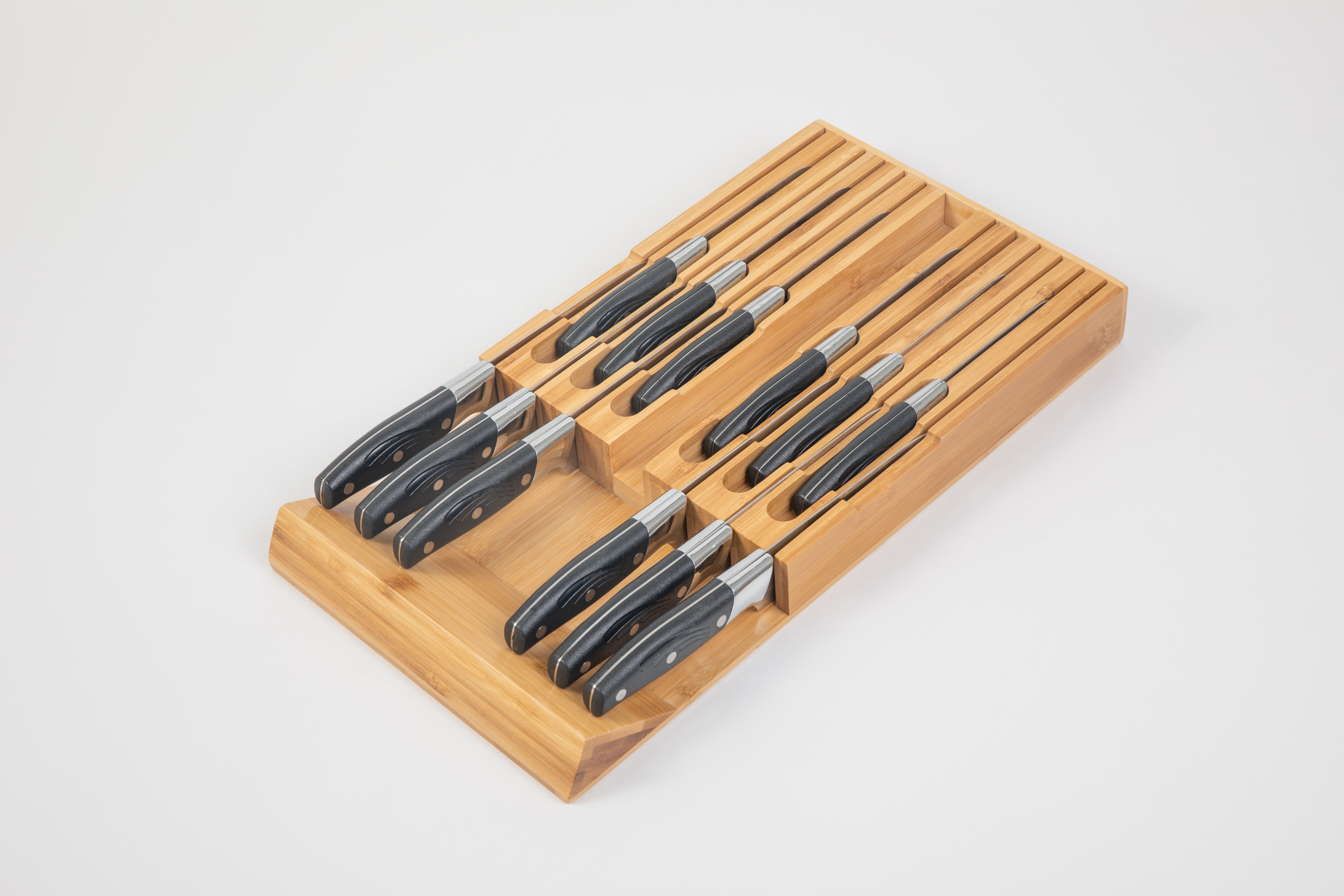 Mainstays 12 Slot Bamboo InDrawer Knife Block