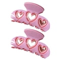 thumbnail image 1 of 2pc Pink Heart Hollow grip clip Y2K Hair grip clip horquilla decorativa, 1 of 6