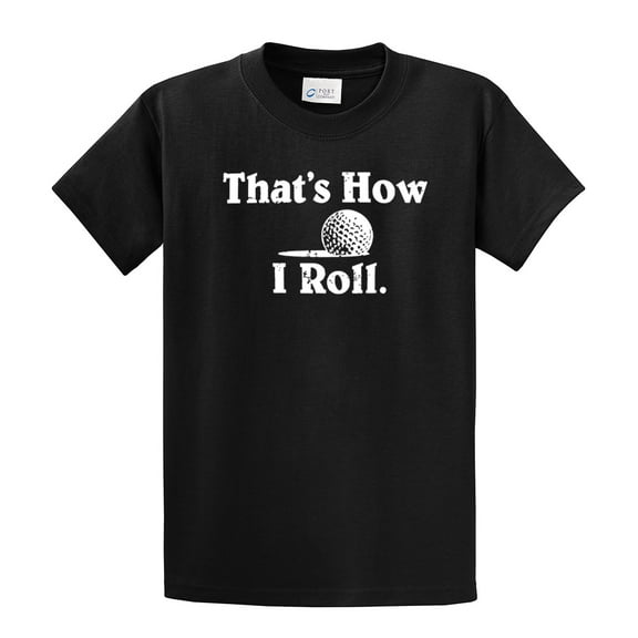 Golfing That's How I Roll Country Club Golf Ball Funny Humor Men's Short Sleeve T-shirt-Black-Small