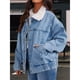 thumbnail image 4 of Chaqueta Vaquera Cálida para Mujer, Estilo Boyfriend, Tipo Camionero Azul L, 4 of 10