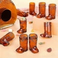thumbnail image 2 of 36 Pieces 1 Oz Clear Cowboy Glasses Mini Cowboy Boot Shot Glasses Plastic Western Cowboy Glasses Brown, 2 of 5