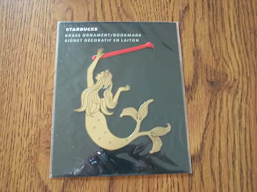 Starbucks Brass Siren Signet Christmas Ornament or Bookmark with Red Ribbon