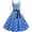 Blue, variant on Women Vintage Polka Dot 1950s Rockabilly Halter Audrey Dress Retro Floral Evening Swing Dress