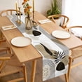 thumbnail image 3 of Brown Boho Geometric Table Runner - 48 Inch Long, Kitchen Dining Table Runner Dresser Scarves, Country Retro Abstract Lines Leaves Farmhouse Decor for Coffee Tables Wedding Party Banquet, 3 of 8