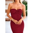 thumbnail image 4 of Vestido PRETTYGARDEN XL Rojo Vino Strapless con Nudo Torcido Maxi, 4 of 8
