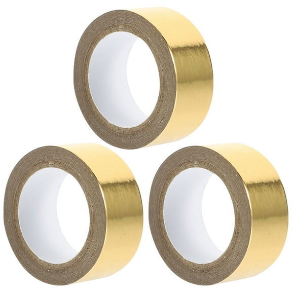 UNOMOR Colored Tape 3 Rolls Gilding Golden for Present Packing by DIY Lovers