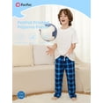 thumbnail image 2 of Pantalones de pijama PATPAT para niños, a cuadros, azul real, tallas 7-8 años, 2 of 6
