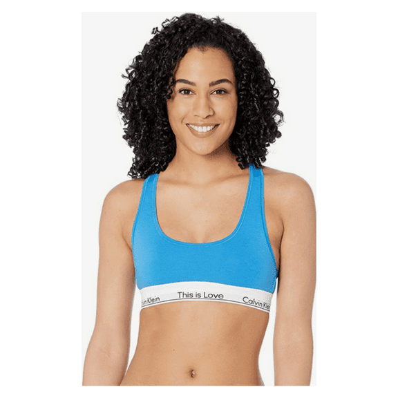 Calvin Klein Pride Cotton This Is Love Unlined Bralette, Deep Sky Blue, S