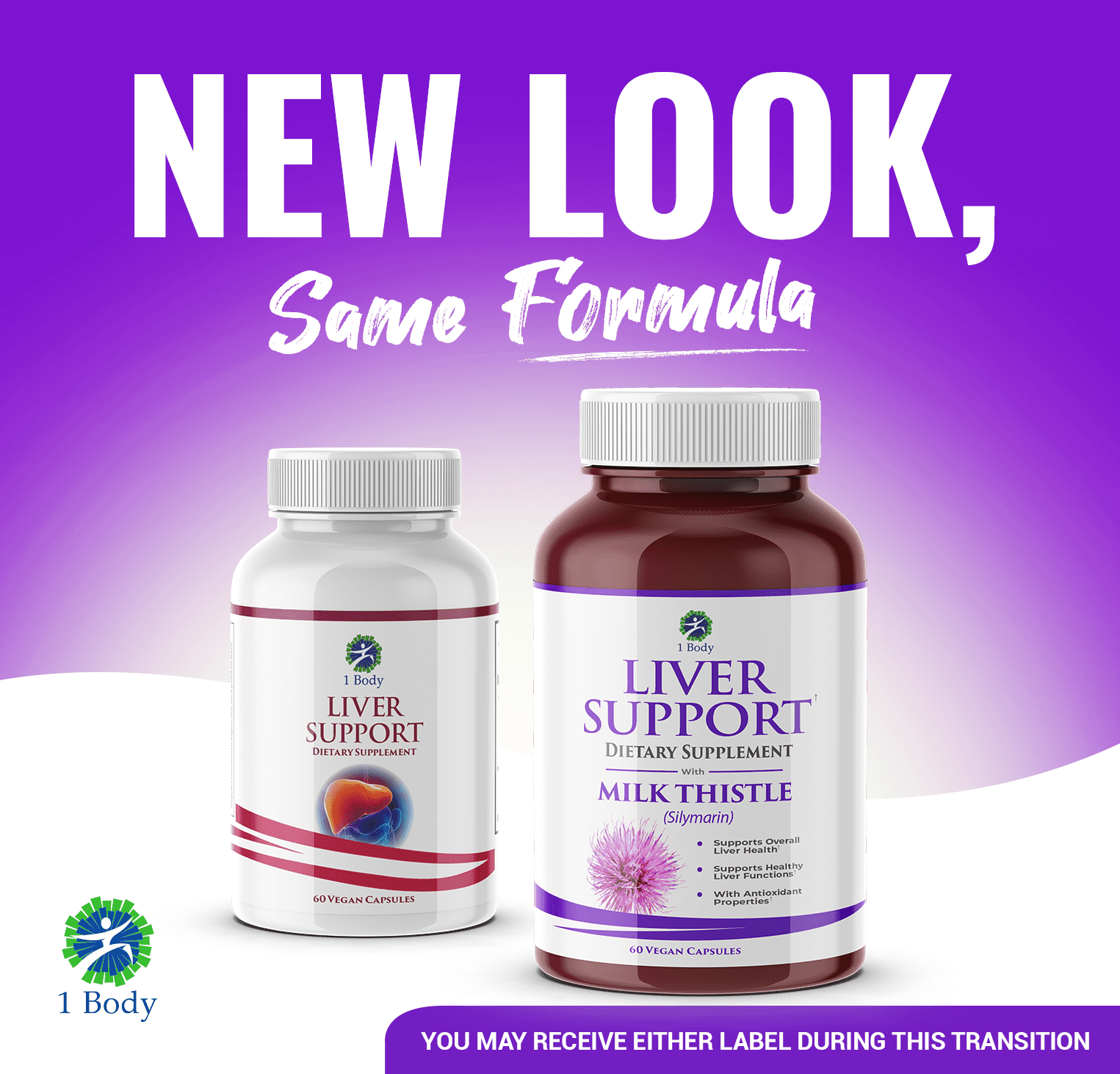 (2 bottles - 10% off) 1 Body Liver Cleanse & Support Supplement – Milk Thistle Extract (Silymarin), Turmeric Curcumin, Dandelion Root, Artichoke, Vitamin B12 & more in 2 Vegetarian C
