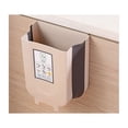 thumbnail image 2 of Cubo de basura plegable para colgar, cubo de basura plegable montado en la pared de 9L para puerta de armario de cocina, mostrador de limpieza rápida, (marrón), 2 of 5