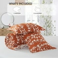thumbnail image 5 of Lanco 3 Piece Terracotta Comforter Set, Full Size Solid Microfiber Print Bedding Set, All Season Leaves Bedding, 5 of 8