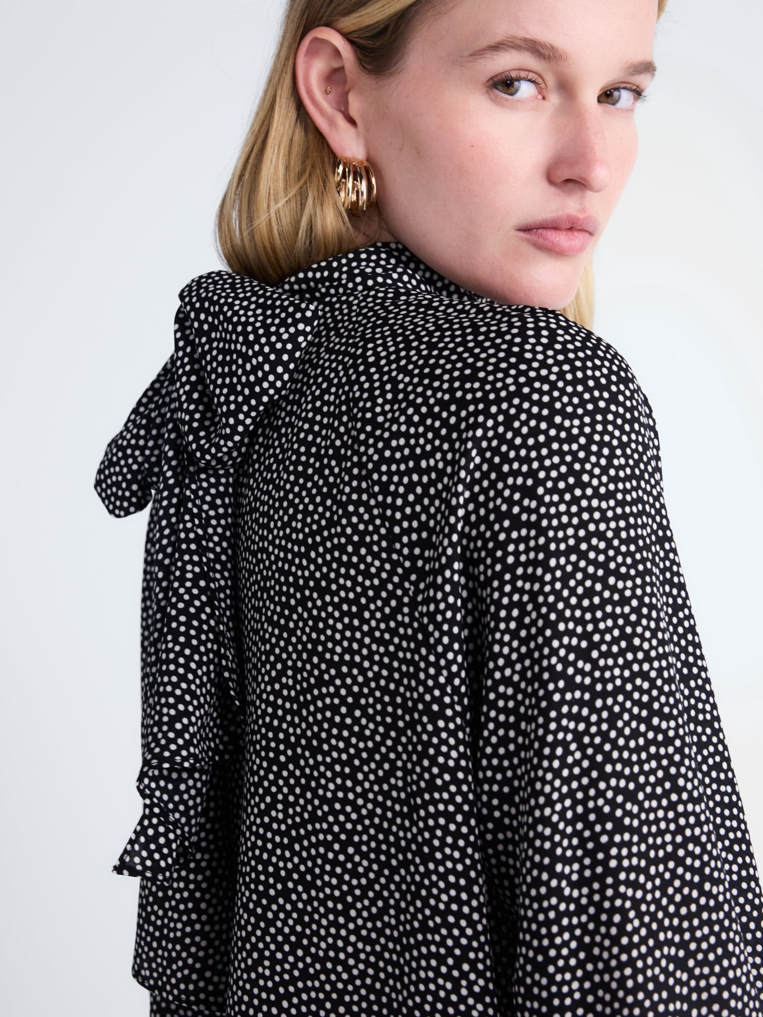 Scoop Women's and Women's Plus Tie Back Blouse, Sizes XS-4X