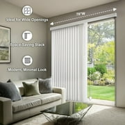 Chicology Oxford White Large Vertical Blinds, Light Filtering PVC Slats, 78W x 84H for Sliding Glass Doors & Living Rooms