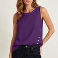 thumbnail image 6 of YFNNUP Women Tank Tops Solid Color Sleeveless Top Lightweight Crewneck Blouse Casual Summer Going Out Blouse Purple XL, 6 of 9