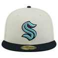 thumbnail image 2 of Men's-New Era  White Seattle Kraken Chrome Two-Toned 59FIFTY Fitted Hat, 2 of 6