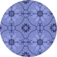 thumbnail image 1 of Ahgly Company Machine Washable Indoor Round Transitional Sky Blue Area Rugs, 5' Round, 1 of 7