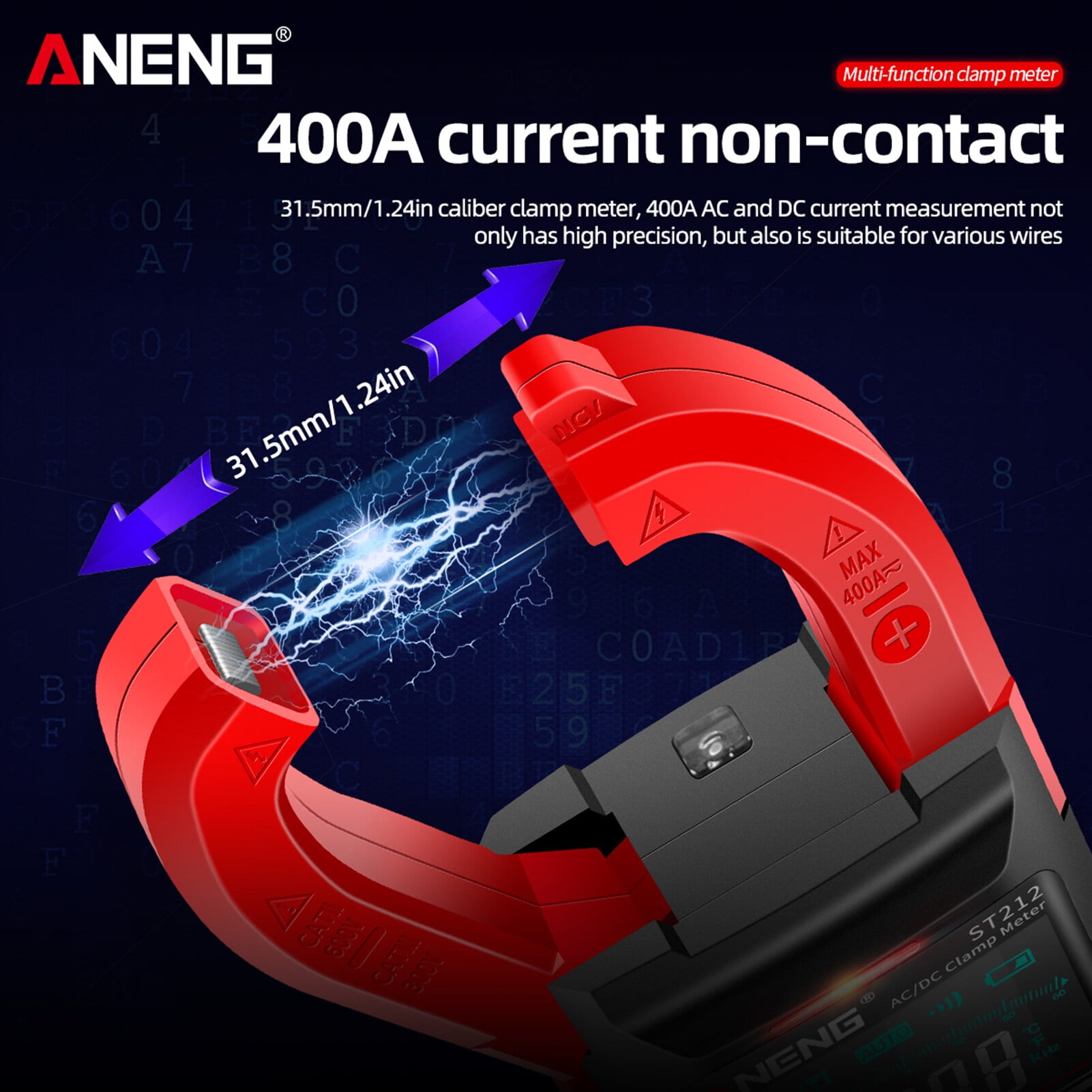 ANENG ST212 Clamp Meter Compact & Portable Design Convenient One Handed Operation Quicker and Easier to Use Industrial Electrical Troubleshooting