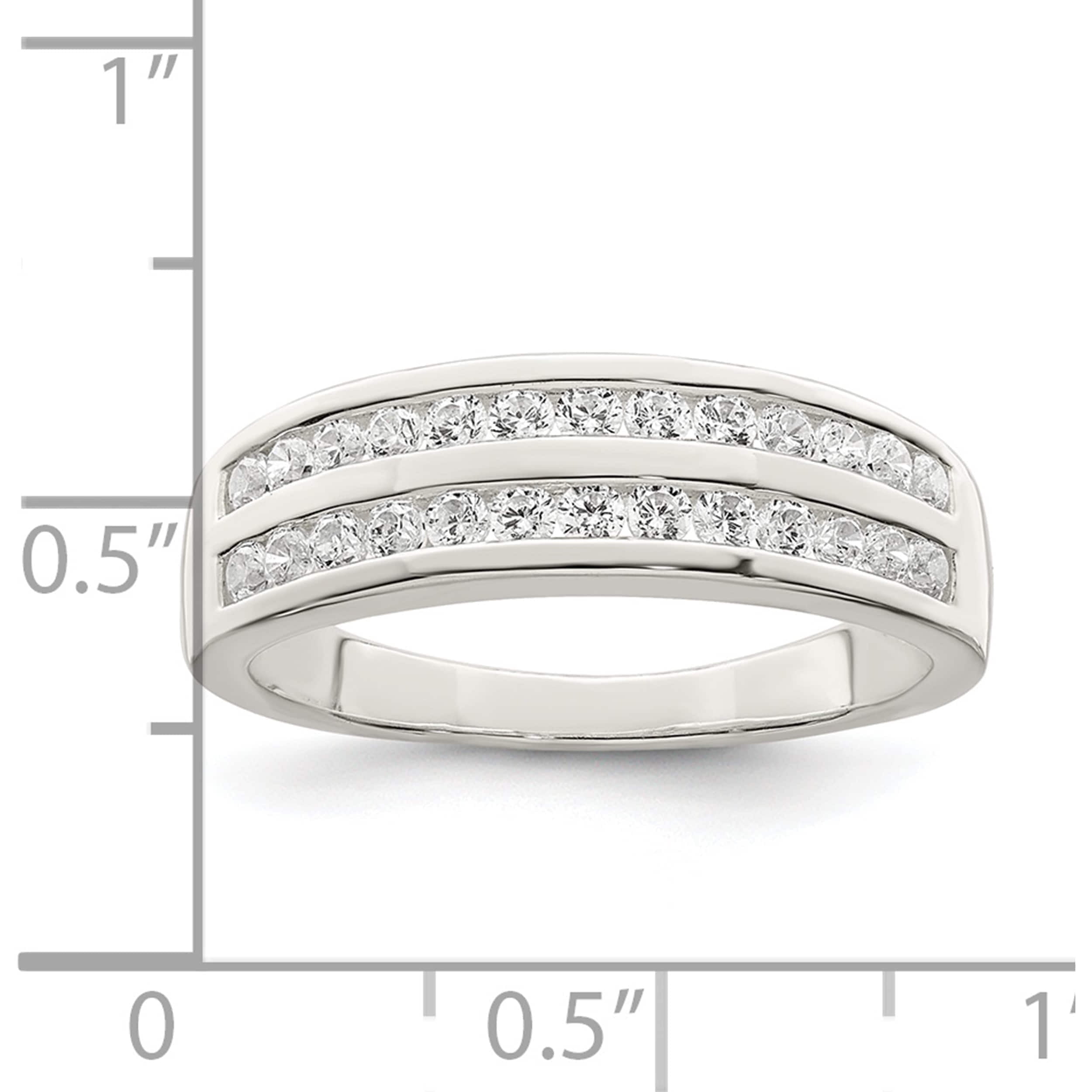 Sterling Silver Cz Ring (Size 7) Made In Thailand qr7246-7