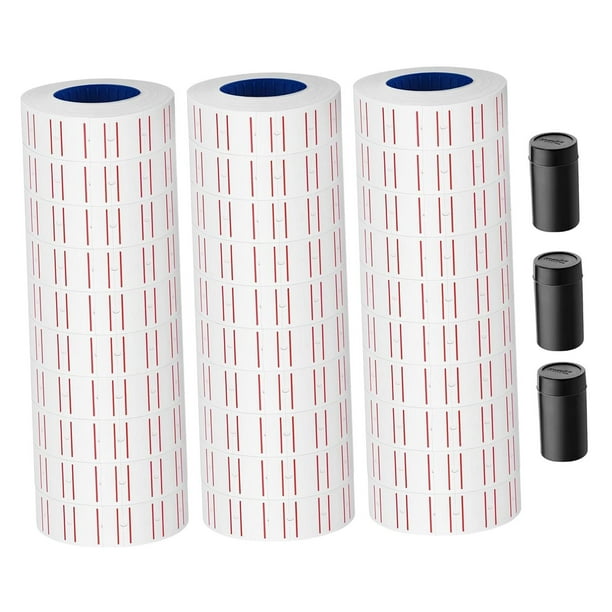 30 rollos de etiquetas blancas de para etiquetadora -5500 con 3 rollos de tinta de repuesto. Etiquetas de para supermercados.