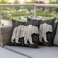 thumbnail image 5 of Pack of 2 Outdoor Pillow Covers 20x20 Inch Waterproof White Brown Bear Throw Pillow Covers,Decorative Couch Pillow Shams Protectors Farmhouse Country Rustic Wooden Grain Patio Cushion Pillowcases, 5 of 8