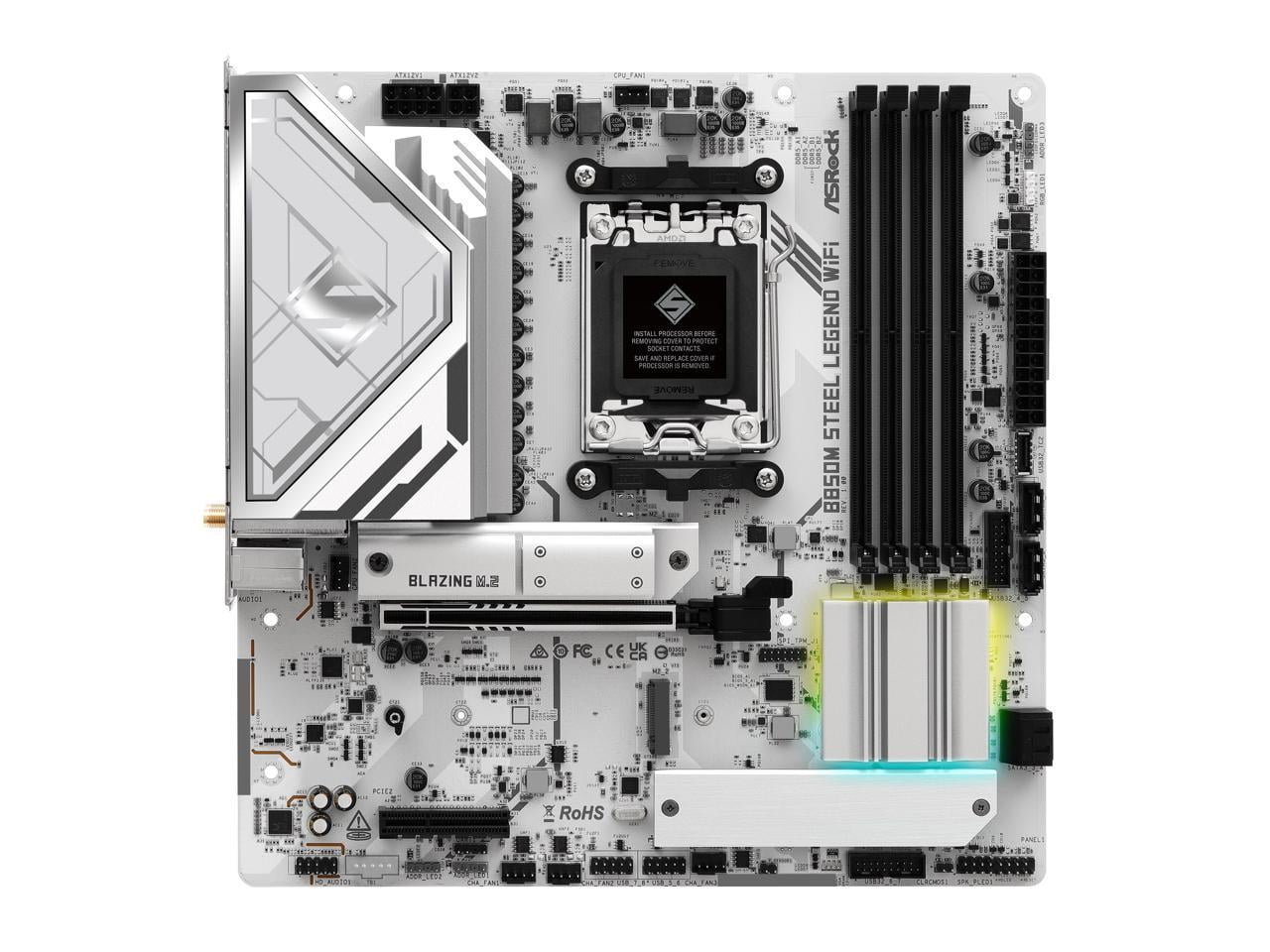 ASRock B850M STEEL LEGEND WIFI AM5 AMD B850 SATA 6Gb/s Micro ATX Motherboard