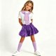 thumbnail image 4 of Odeerbi Niñas 4 Piezas Preppy Traje Manga Corta Camiseta + Falda Plisada En Capas + Chal + Calcetines Escenario Conjunto de Rendimiento, 4 of 7