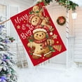 thumbnail image 3 of Christmas Gingerbread Man House Flag 28x40 Inch Double Sided Candy Cane Red Merry and Bright Holly Berries Large Garden Flag Winter Seasonal Holiday Yard Outdoor Outside Decoration, 3 of 6