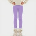 thumbnail image 2 of Pandaie 1-14T Girls Fleece Lined Leggings Winter Warm Soft Thermal Pants Full Length Kids Tights Trousers Clothes Purple 13-14 Years, 2 of 5