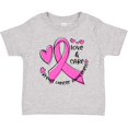 thumbnail image 3 of Inktastic Love, Care, Cure Breast Cancer Awareness Pink Ribbon Boys or Girls Baby T-Shirt, 3 of 5