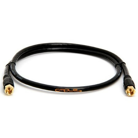Cmple - RG6 F Type Coaxial 18AWG CL2 Rated 75Ohm Cable - 3ft