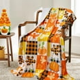thumbnail image 3 of Fall Plaid Throw Blanket 50" x 60", Fall Blankets and Throws, Cozy Fall Fleece Throw Blanket for Couch, Autumn Pumpkin and Leaves Blanket, Fall Throws, 3 of 6