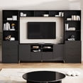 thumbnail image 2 of 4-Piece Entertainment Wall Unit with 13 shelves,8 Drawers and 2 Cabinets, Multifunctional TV Stand Media Storage Cabinet with Fluted Line Surface for Living Room, for TVs Up to 70", 2 of 9